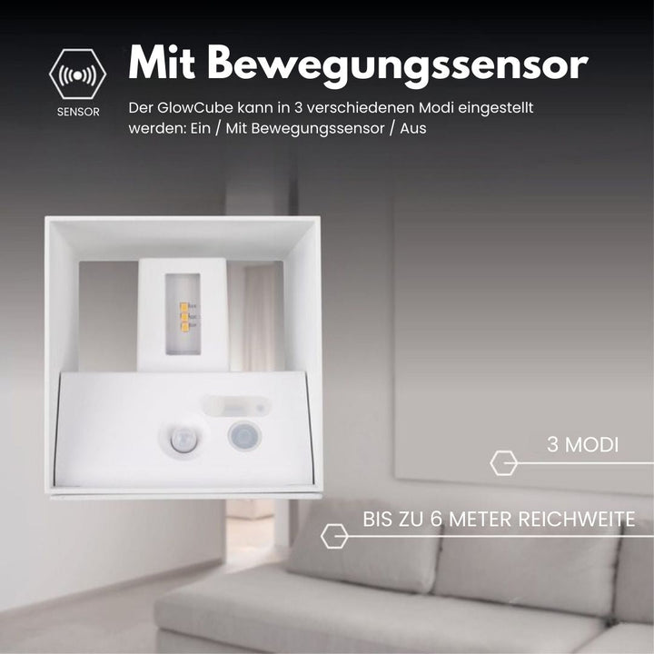Cubic kabellose Bewegungsmelder-Wandlampe | Brehn