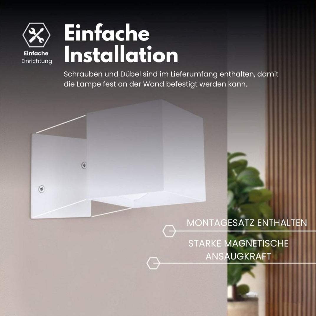 Cubic kabellose Bewegungsmelder-Wandlampe | Brehn