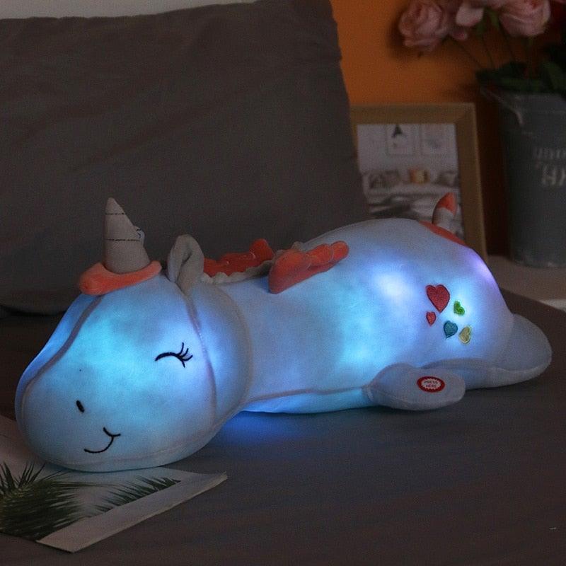 Brehn | Lunacorn iluminierte Einhorn Plüschspielzeug mit Regenbogen-LEDs für Kinder