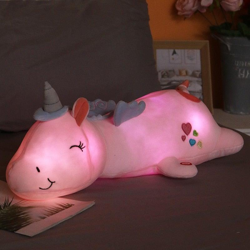 Brehn | Lunacorn iluminierte Einhorn Plüschspielzeug mit Regenbogen-LEDs für Kinder