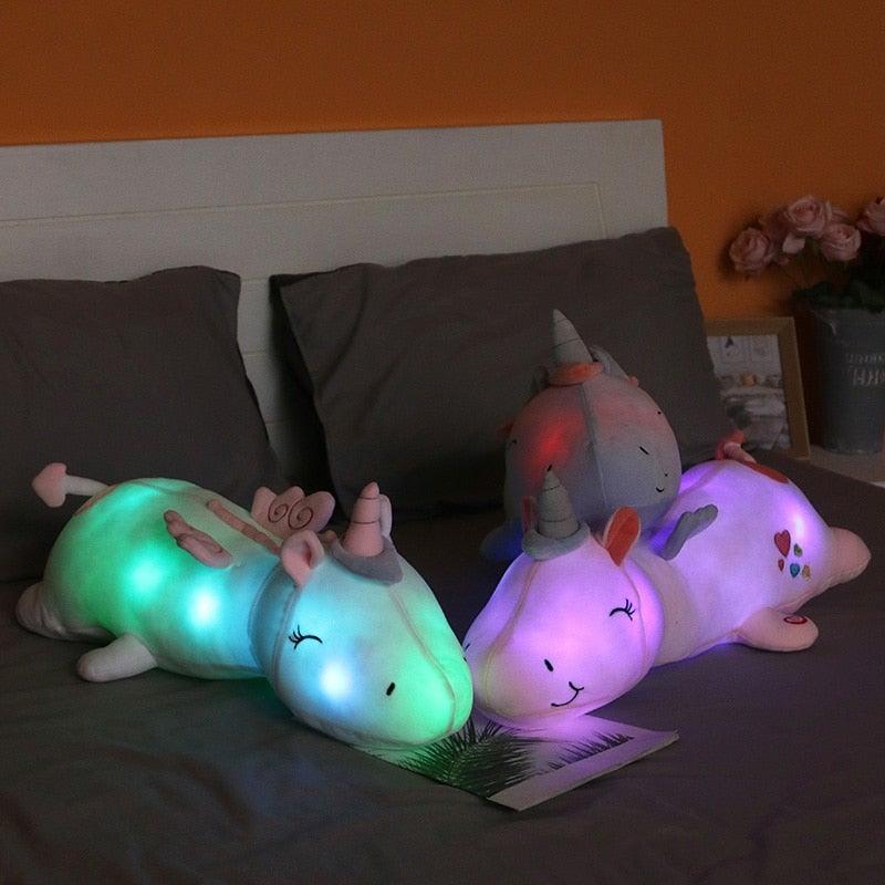 Brehn | Lunacorn iluminierte Einhorn Plüschspielzeug mit Regenbogen-LEDs für Kinder