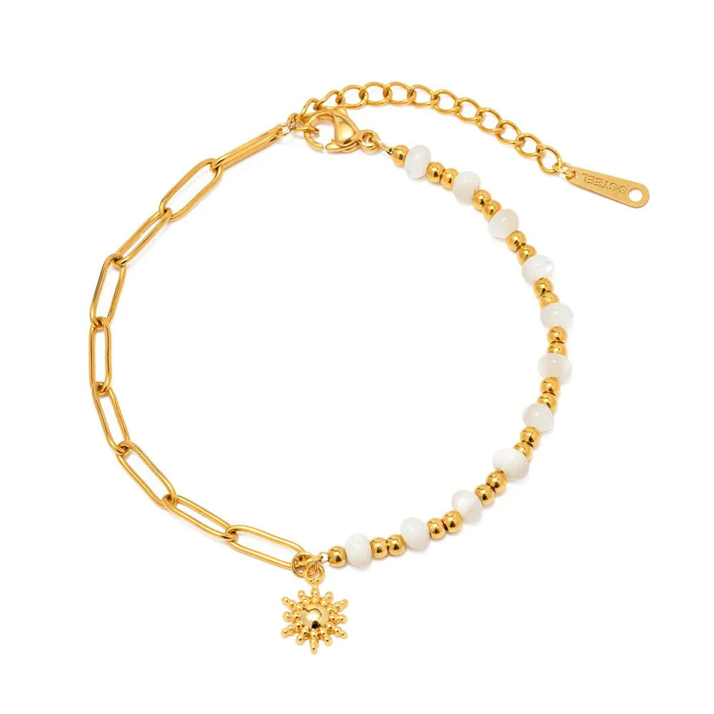 Brehn | Goldene Büroklammer Boho Sonnenschein Armband