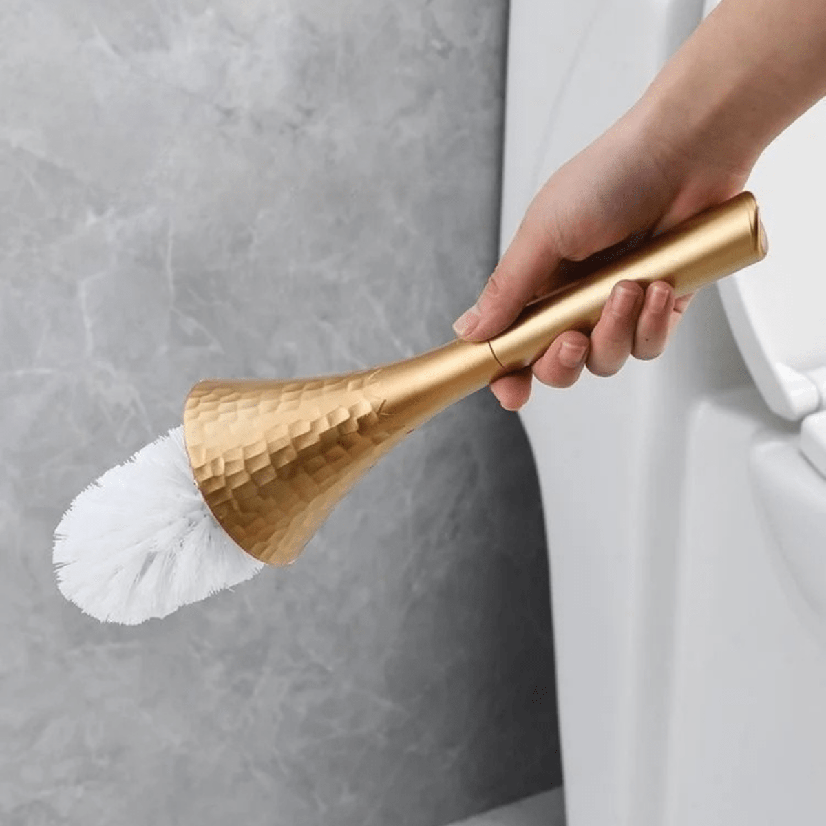 GOLDENLUXE – Elegante, formschöne Toilettenbürste mit edlem Metalldesign für moderne Badezimmer
