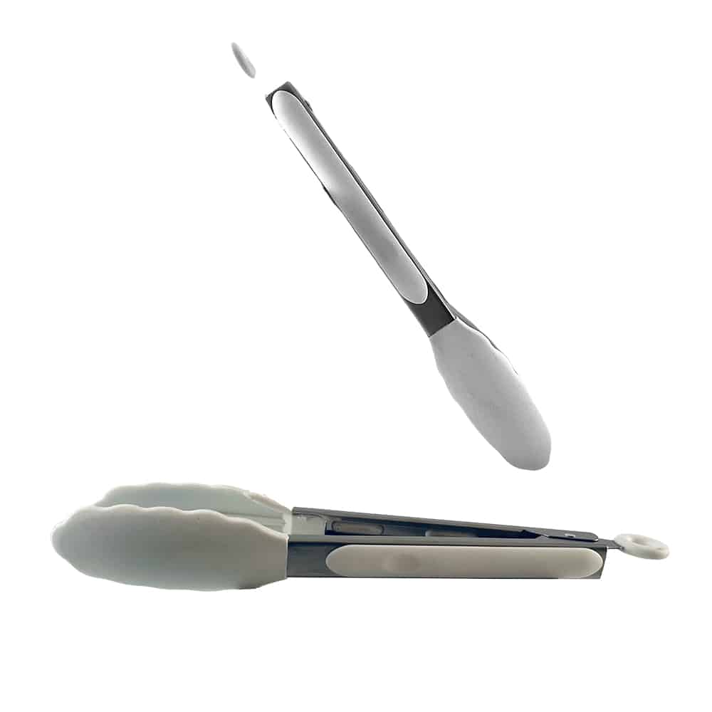 Grillzange aus Silikon und rostfreiem Stahl - 23/30 cm - Weiß / Schwarz | Brehn