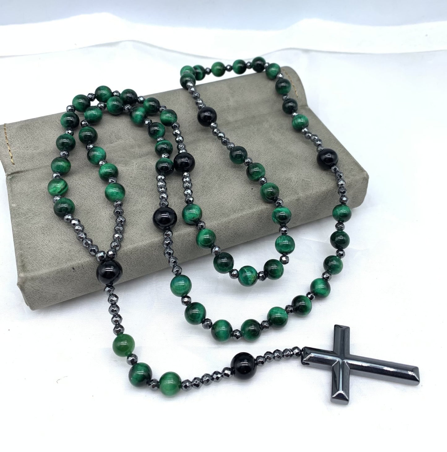Orion-Spirituelle Halskette mit Tigerauge und Lapislazuli – Rosenkranz für Männer