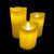 LED-Kerze - rustikal - 3 Stück - 10/12,5/15 cm - mit 3D-Flamme - (verschiedene Farben) | Brehn