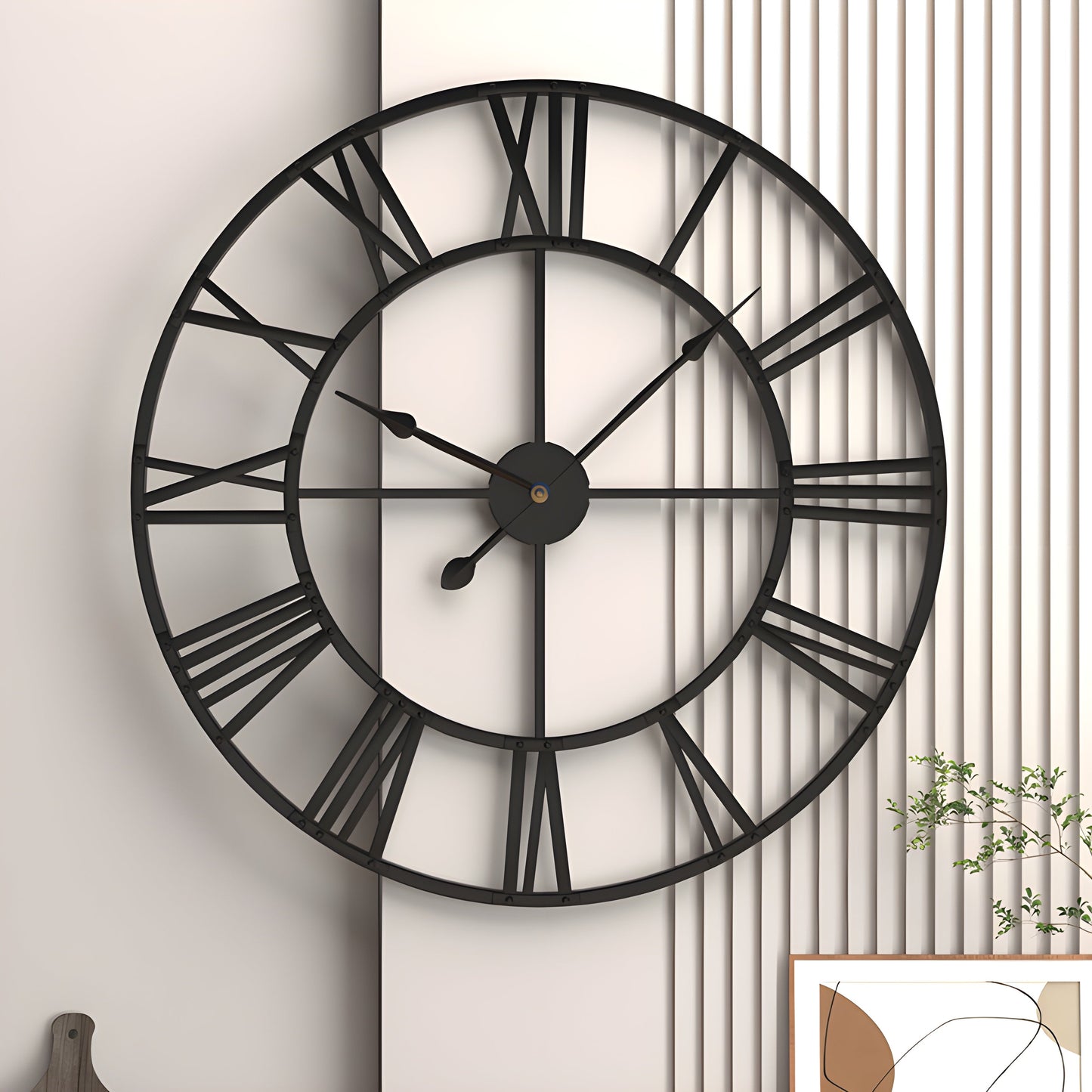 Römische Zahlen Eisen Kunst Hängende Uhr Stille Design | Brehn