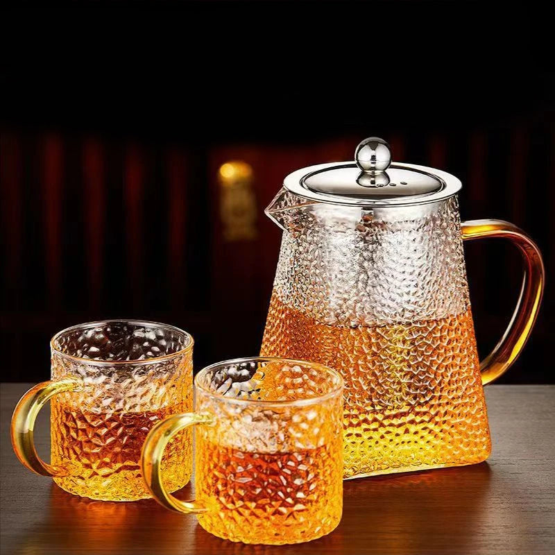 Hammer Glas Teekanne mit Edelstahlfilter Hitzebeständige Teekanne | Brehn