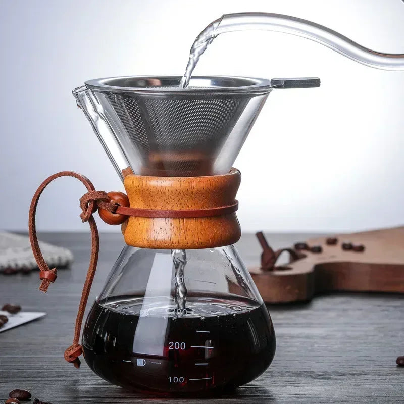 Handglas-Kaffeekanne mit Edelstahlfilter Tropfbrauereikaffe | Brehn