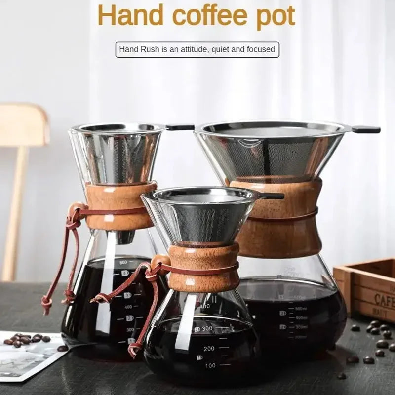 Handglas-Kaffeekanne mit Edelstahlfilter Tropfbrauereikaffe | Brehn