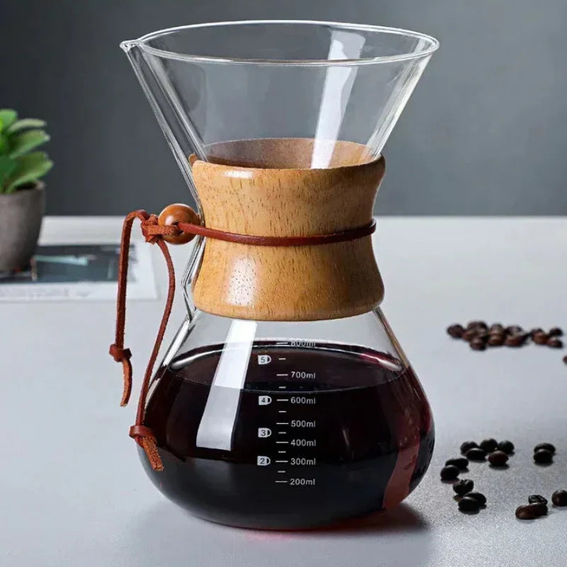 Handglas-Kaffeekanne mit Edelstahlfilter Tropfbrauereikaffe | Brehn