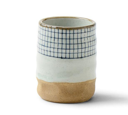 Handgemaltes Gittermuster Teetasse | Brehn