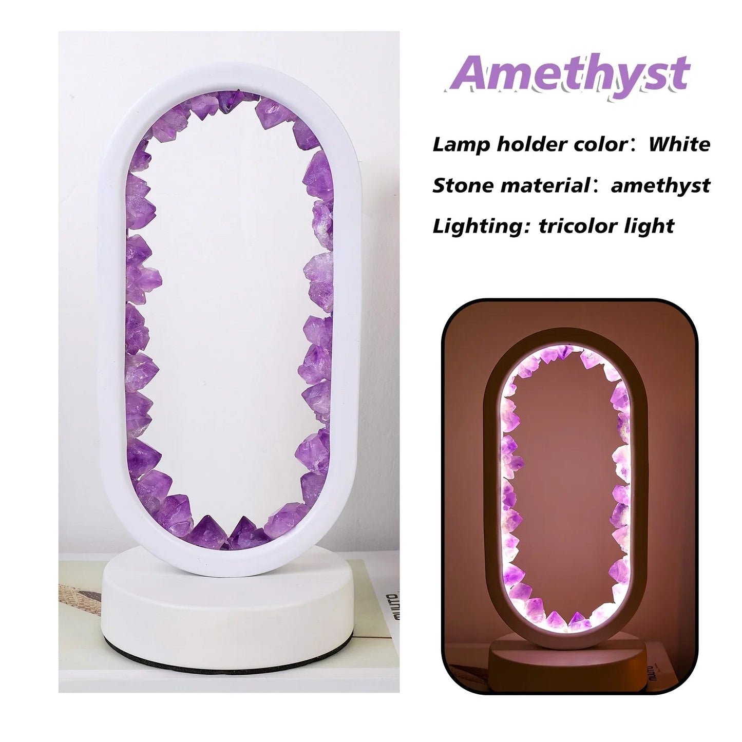 Brehn | Handgemachte Amethystlampe - Serenith
