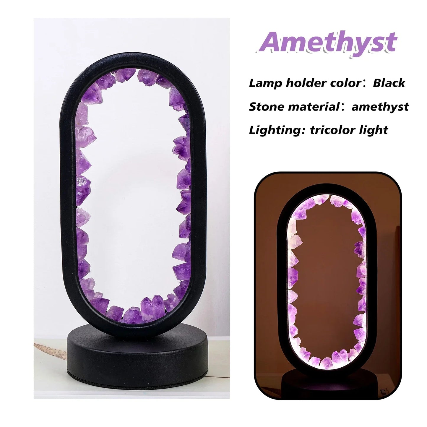 Brehn | Handgemachte Amethystlampe - Serenith