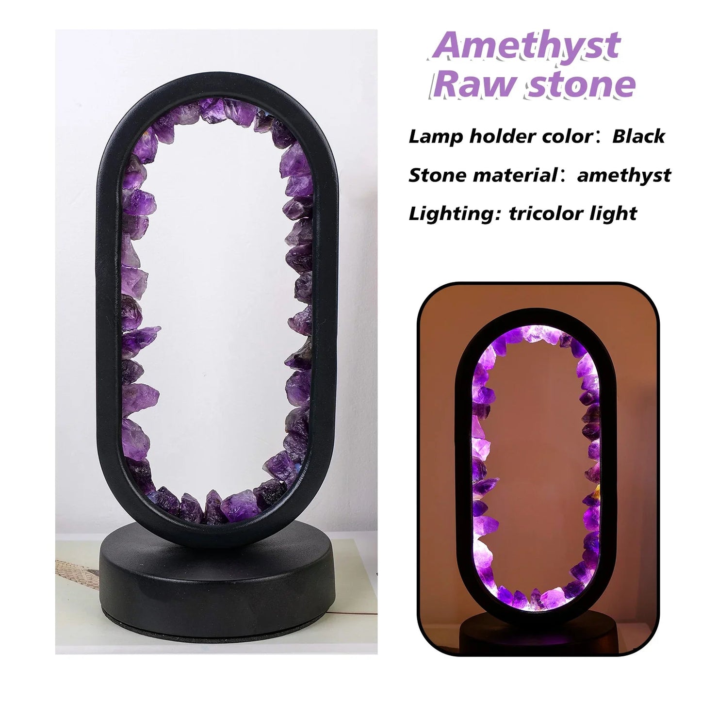 Brehn | Handgemachte Amethystlampe - Serenith