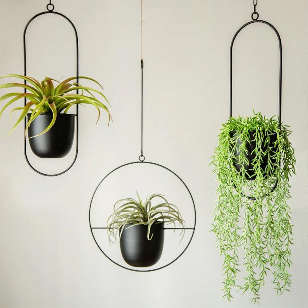 HaloRing Hängender Pflanzenhalter – Metall Hängeblumentopf für drinnen und draußen | Brehn