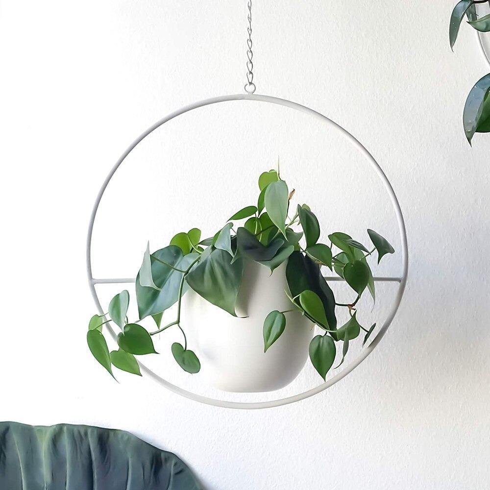 HaloRing Hängender Pflanzenhalter – Metall Hängeblumentopf für drinnen und draußen | Brehn