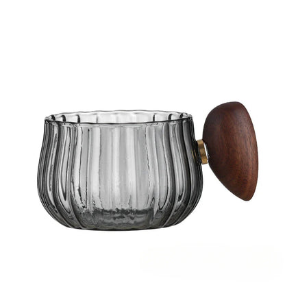 Hitz resistent Hochborosilikatglas Kaffeetasse mit Holzgriff | Brehn