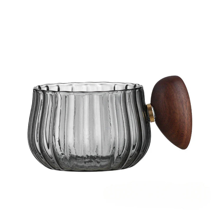 Hitz resistent Hochborosilikatglas Kaffeetasse mit Holzgriff | Brehn
