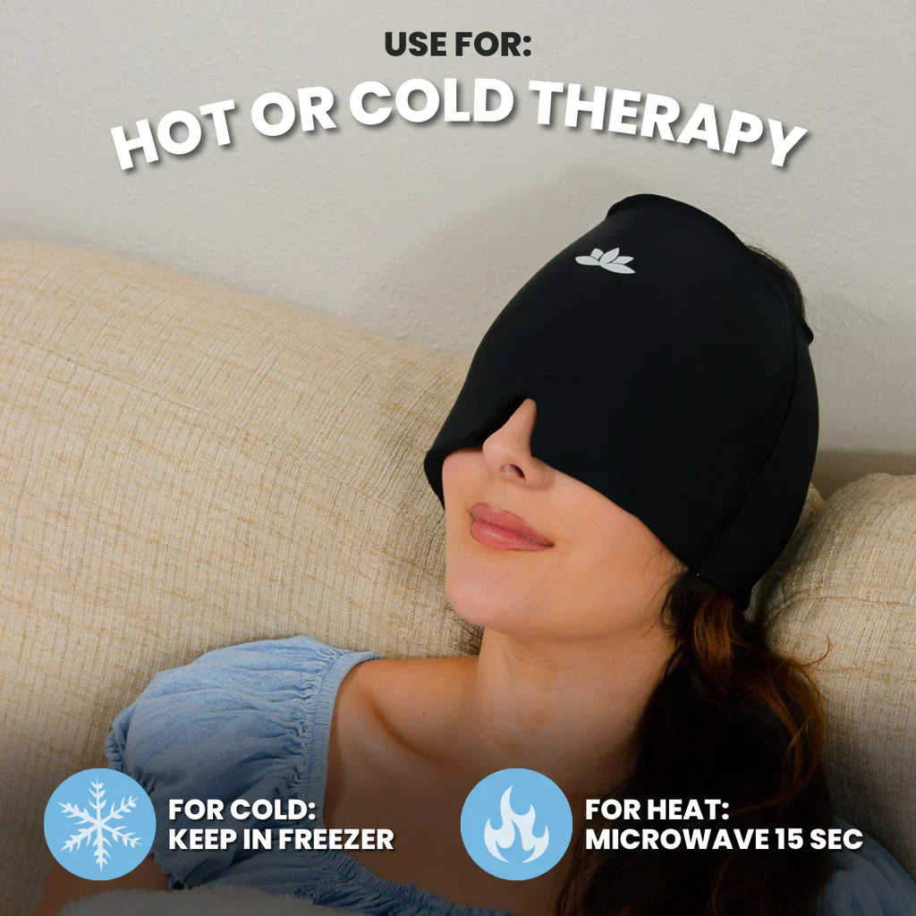 HeadRelax Warm-Kalt Therapie Maske – Lindert Migräne & Kopfschmerzen sofort | Brehn