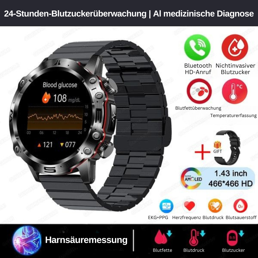 Brehn | Intelligenter Gesundheitsmonitor mit Glukose- und EKG-Messung - HealthPro
