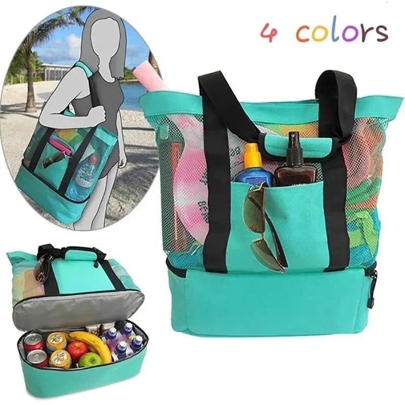 Picknick- und Strandtasche mit großem Fassungsvermögen – wasserdicht, doppellagiges Netzgewebe für Outdoor-Abenteuer
