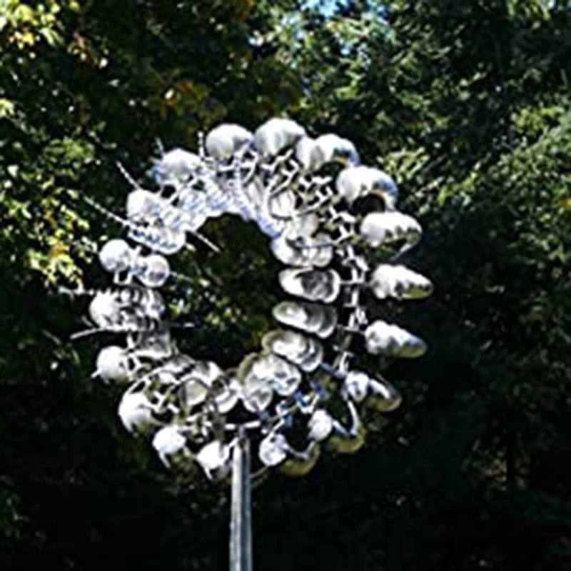 Einzigartige und magische Windmühle aus Metall | Magische kinetische Skulptur aus Metall