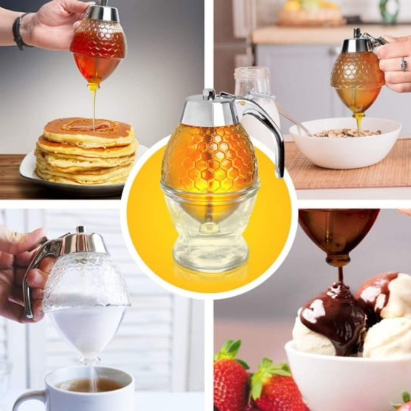 Driupfrei Honigspender mit Waben-Design – 200 ml Kunststoff | Brehn