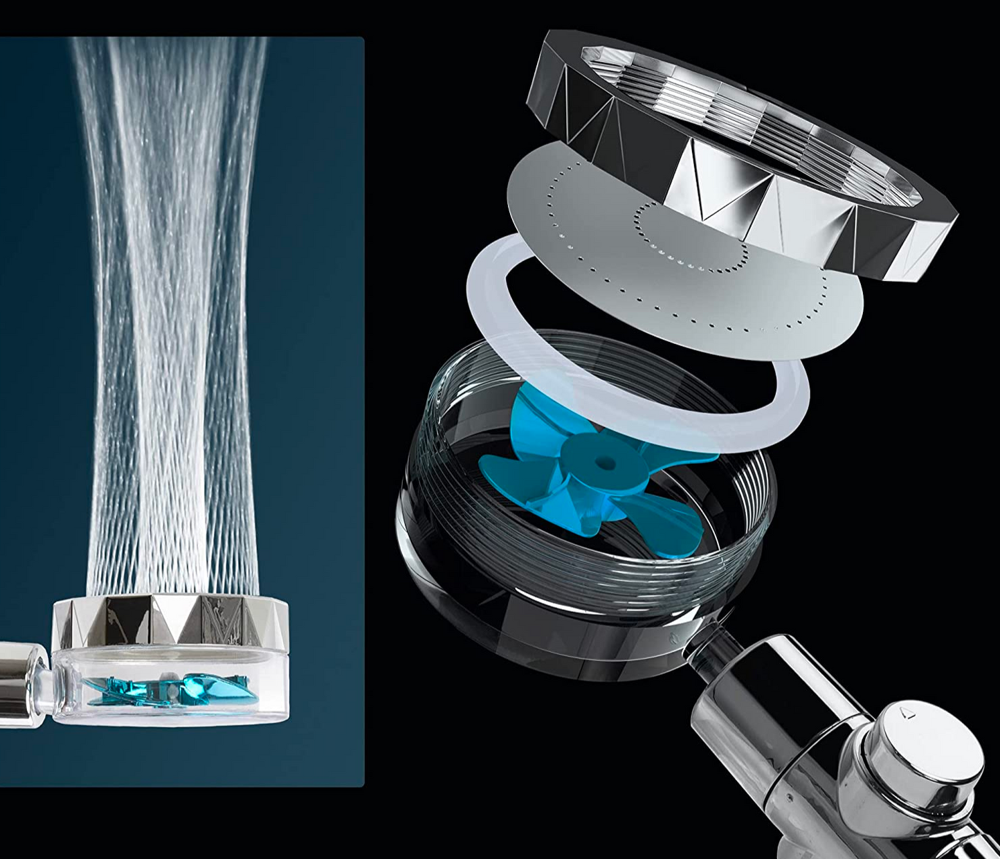 Brehn | HydroBoost Duschkopf | Mit Filter, Turbo-Jet und langlebig!