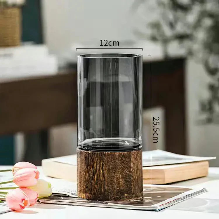 Hydroponische Holz- und Glasvase für stilvolle Wohnkultur | Brehn