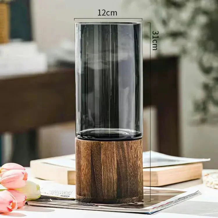 Hydroponische Holz- und Glasvase für stilvolle Wohnkultur | Brehn