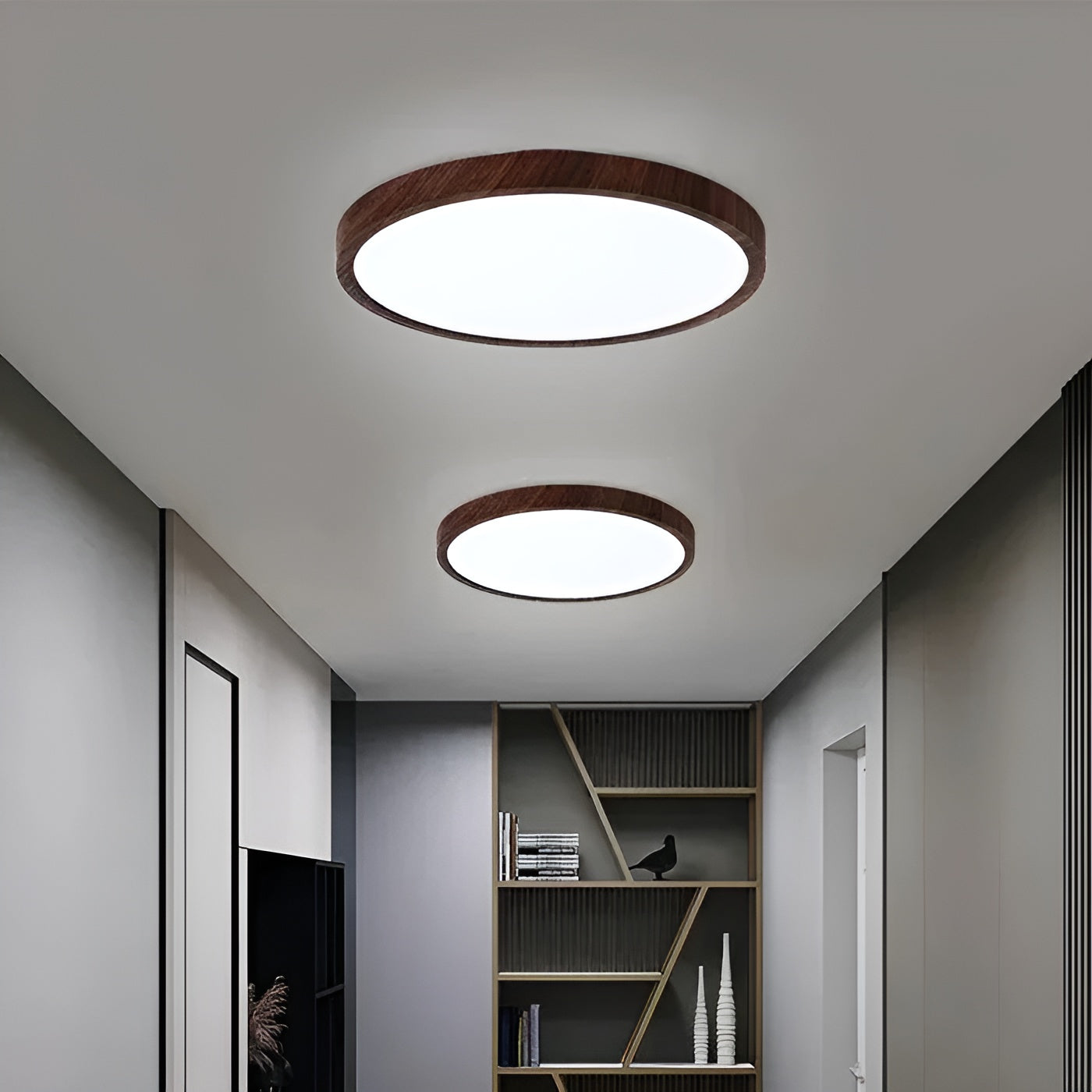 GrainGlow Light - Moderne Ultra-Dünne Holz-Deckenleuchte | Brehn