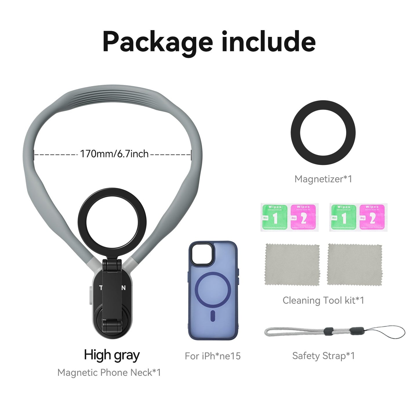 Brehn | LuxuraMagnet Telefon Hals Halter | Einfache Freisprech-Kease für ein Leben in Bewegung