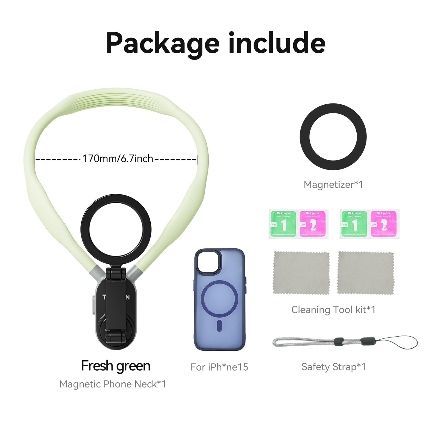 Brehn | LuxuraMagnet Telefon Hals Halter | Einfache Freisprech-Kease für ein Leben in Bewegung