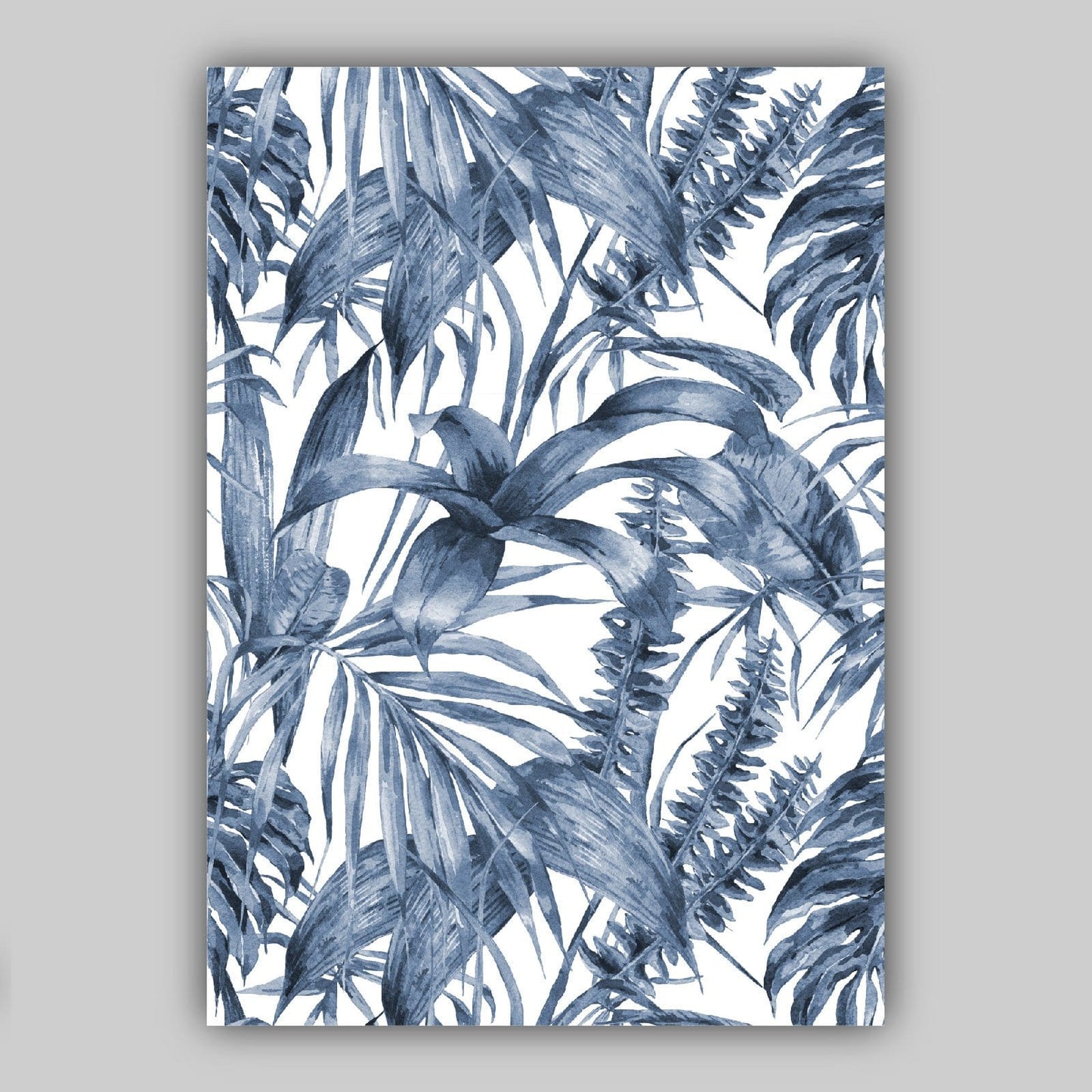 BOTANISCHES Set aus 3 marineblauen Blumen-Kunstdrucken
