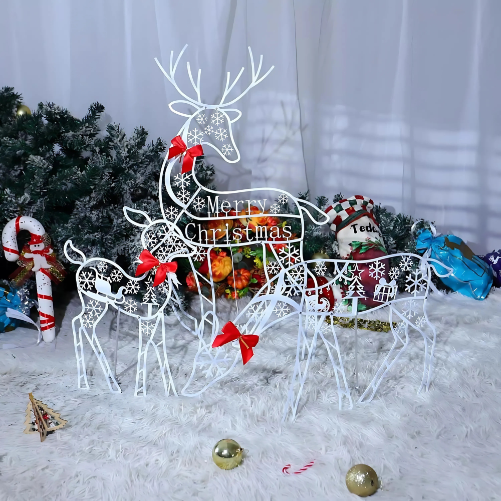 Brehn | Weihnachtsdekorationen Rentier Schlitten Lichtdisplay