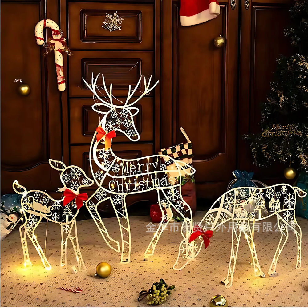 Brehn | Weihnachtsdekorationen Rentier Schlitten Lichtdisplay
