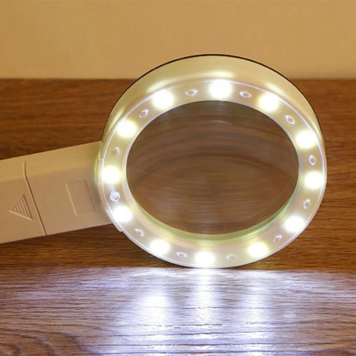 Optische Vergrößerungslinse mit 30-facher Vergrößerung und LED-Beleuchtung