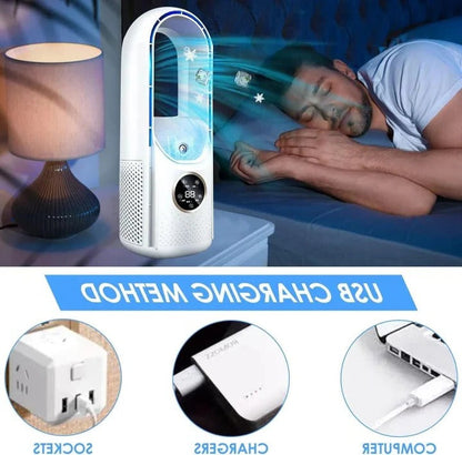 Brehn Klingenloser Luftkühler – tragbarer Turmventilator mit Wassertank und LED-Display