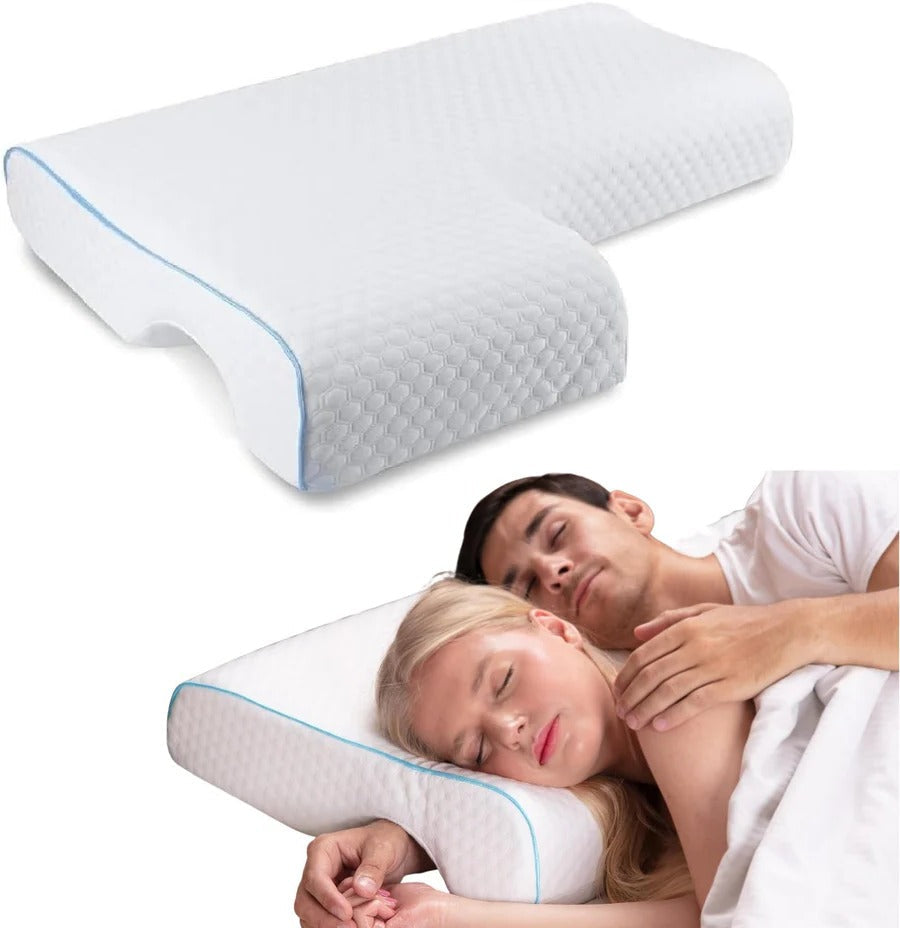 Orthopädisches Partnerkissen | Kuscheldesign mit Armtunnel | Memory-Schaum