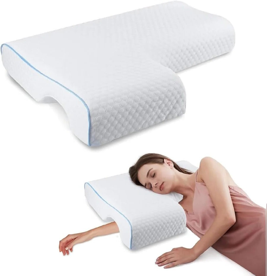 Orthopädisches Partnerkissen | Kuscheldesign mit Armtunnel | Memory-Schaum