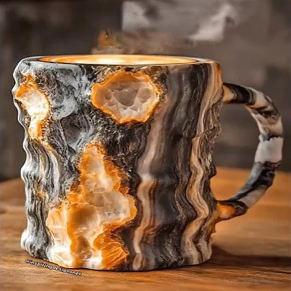Facettierter Kaffeebecher aus Mineralkristall – Elegante Glastasse