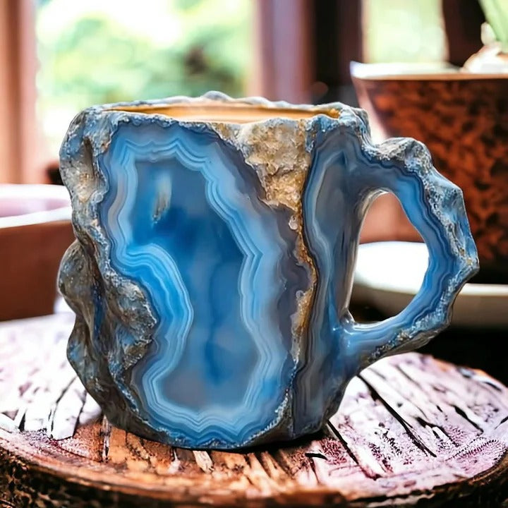 Facettierter Kaffeebecher aus Mineralkristall – Elegante Glastasse