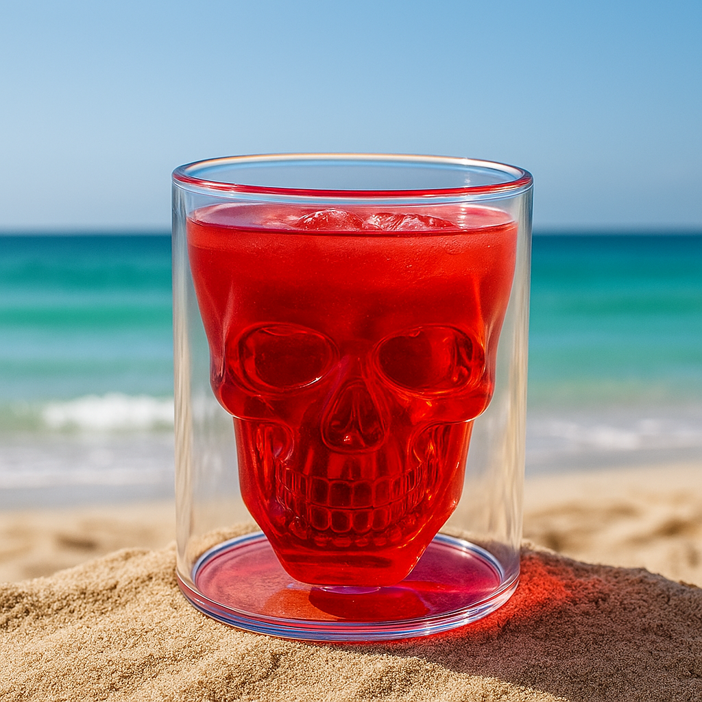 3D Skull Head DouBrehne Trinkglas