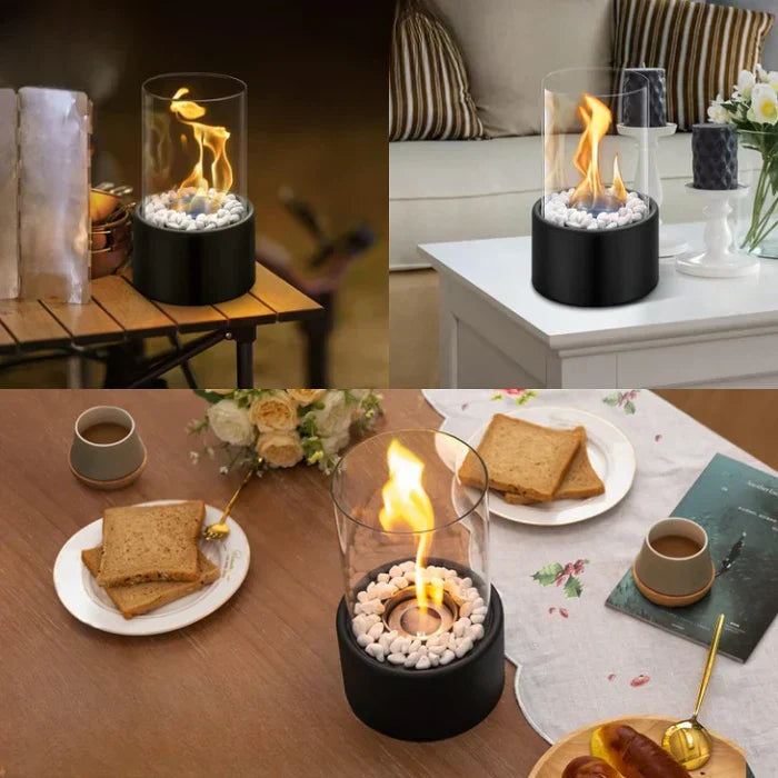 GlowLuxe - Elegante tragbare Tischfeuerlanterne Brehn