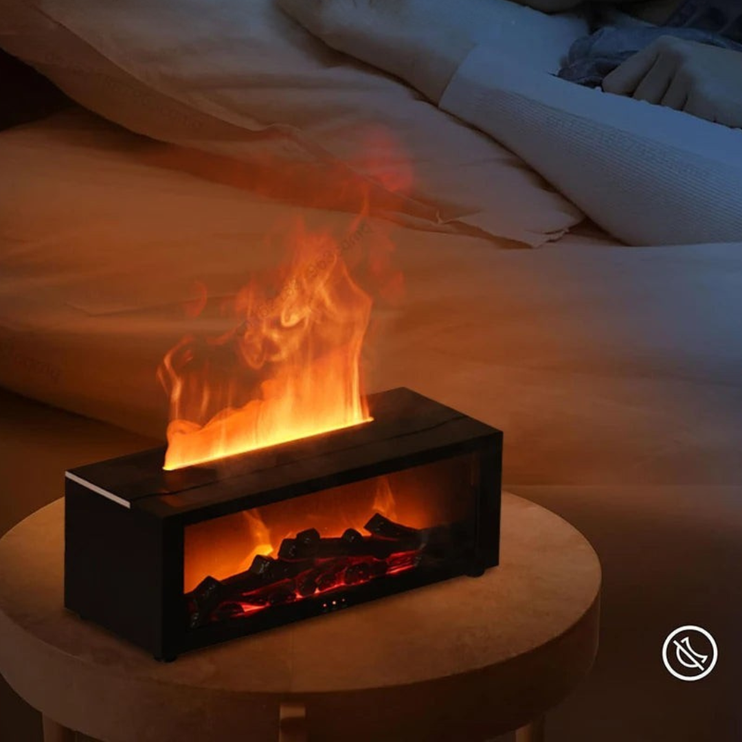Brehn | Luftbefeuchter mit Feuerlichteffekt und Aroma-Diffuser