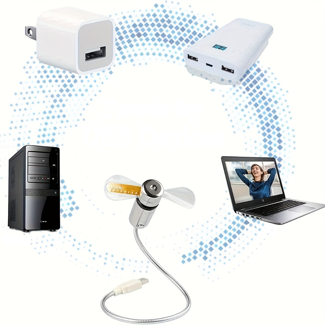 USB Tischventilator mit LED-Uhranzeige | Brehn