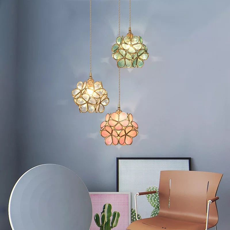 Brehn | Moderne Blumenform Glas LED Pendelleuchte