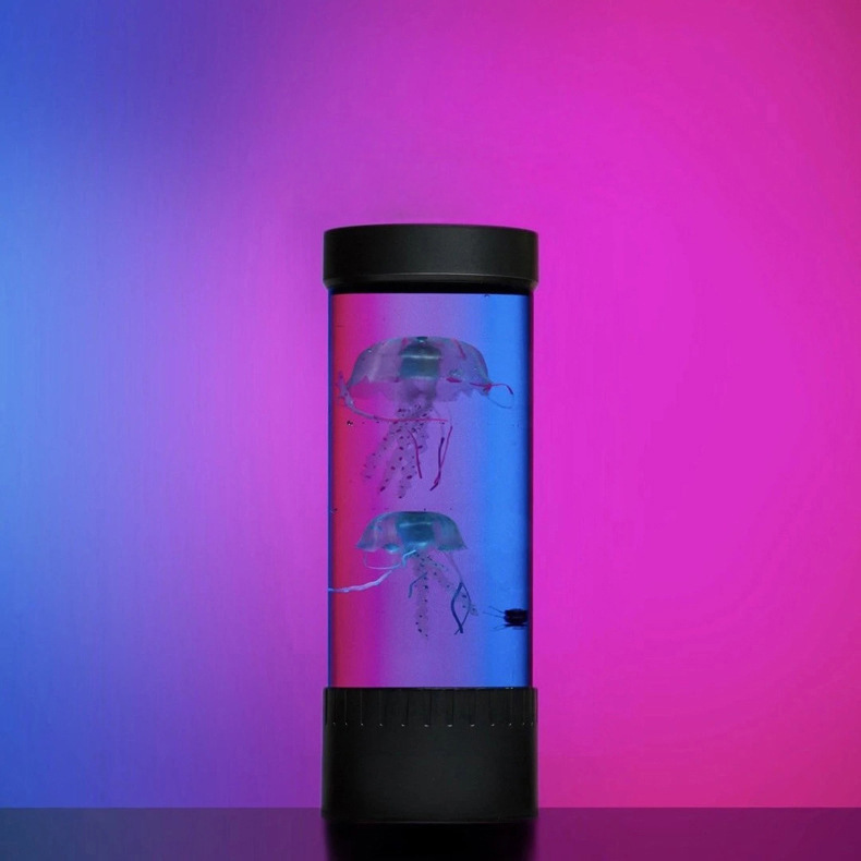 SerenitySphere – LED-Aquarium-Quallenlampe | Beruhigende Lavalampe mit 7 Farben | Atmosphärische Beleuchtung