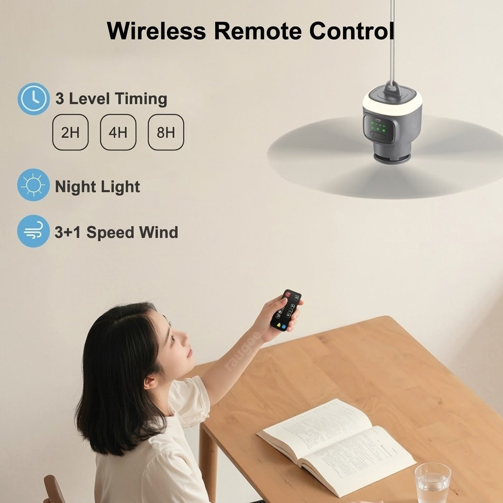 Home Cool Tragbarer Wiederaufladbarer RC Hängender Ventilatorlampe | Brehn